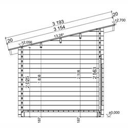 LP GARDEN pihavarasto P10, hirsitalli, 10m²